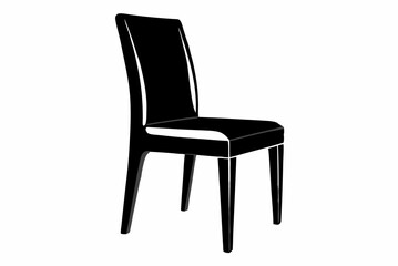 Fototapeta premium Silhouette Design of a Chair in Side View with Minimalist and Elegant Details for Interior and Furniture Themes
