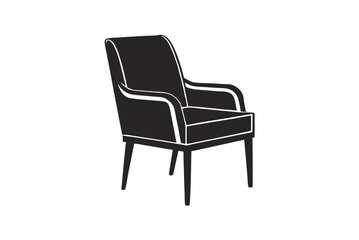 Fototapeta premium Silhouette Design of a Chair in Side View with Minimalist and Elegant Details for Interior and Furniture Themes