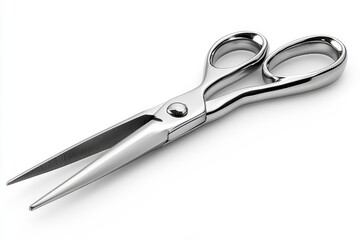 Obraz premium Sleek Silver Scissors: A Close-up View of a Polished Metal Cutting Tool