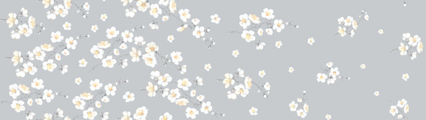 Beautiful colorful design digital textile seamless floral abstract geometric all over patterns.