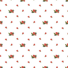 Winter Flowers For Christmas Seamless Vector Pattern Design
