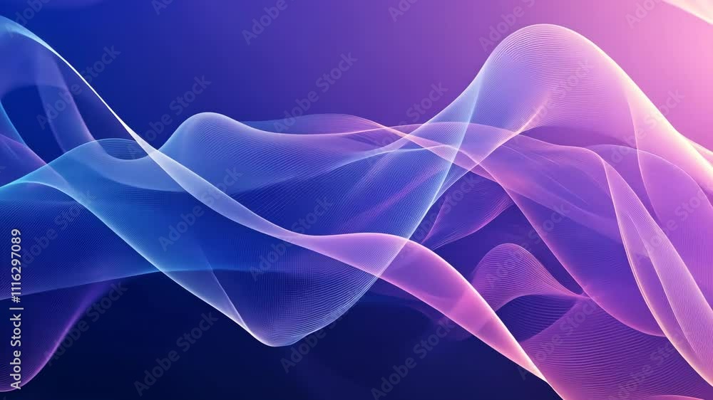 Poster abstract colorful wave pattern on gradient purple