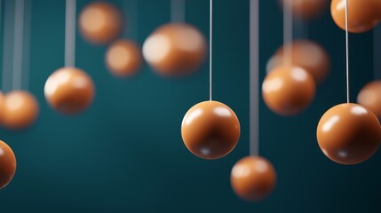 insight knowledge concept. Hanging spheres in focus against a blurred background.