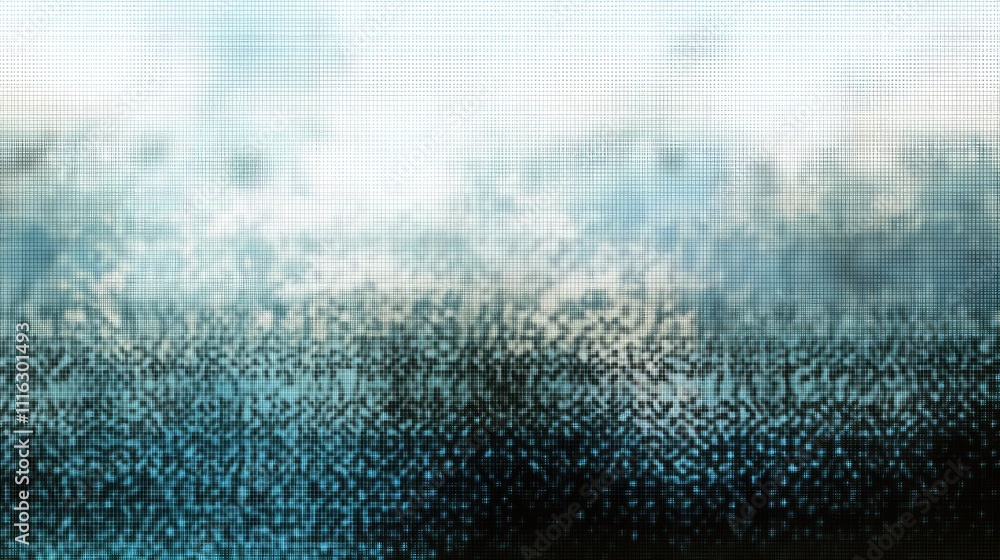 Poster a muted pixelated pattern of soft blues and grays, creating a blurry and calming atmosphere for a di