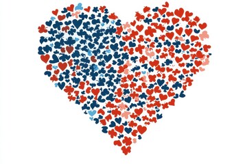 Vintage American Flag Heart Clipart Design