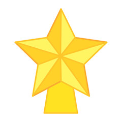 Obraz premium Golden Christmas star for tree decoration Vector