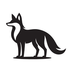 Obraz premium Simplified fox silhouette for versatile design uses - Fox illustration - minimallest fox vector 