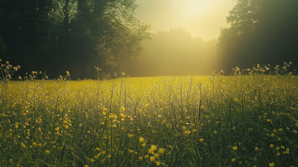 Obraz premium Yellow seed field in South England 
