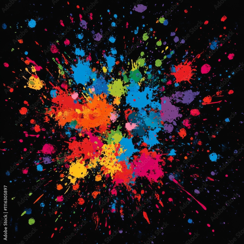 Poster set of paint splatters.vector paint splashes.