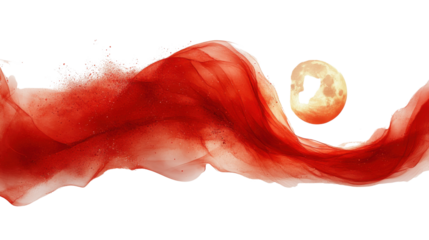 red smoke  isolated on white background