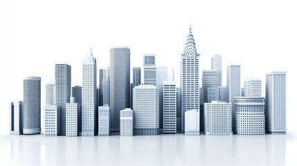 Obraz premium Modern City Skyline Urban Architecture Buildings Metropolis