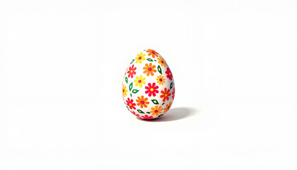 Floral Decorated Easter Egg with Orange and Yellow Pattern