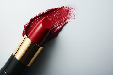 Red Lipstick Swatch: Beauty Product, Cosmetics, Glamour, Fashion, Make-up