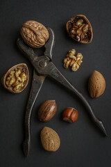 Isolated mixed nuts with nutcracker