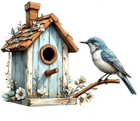 bird house on a white background