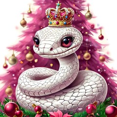 snake with christmas balls