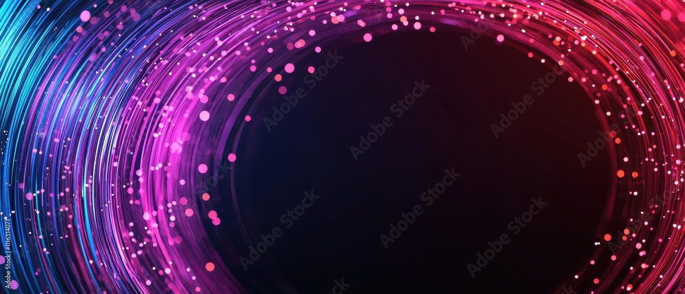 Poster a vibrant swirl of colorful light trails with a dark center, creating a dynamic and energetic visual