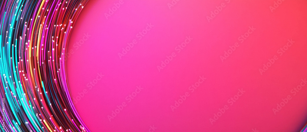 Aufkleber a vibrant abstract design featuring colorful lines swirling against a smooth pink background, creati