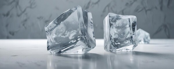 Obraz premium Geometrically shaped ice block with sharp corners, natural ice sculptures, crystalline forms , abstract ice shapes