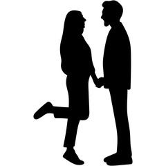 Romantic Couple Silhouette. Couple loving people silhouettes. Good use for symbol, logo, web icon, mascot, or any design you want.