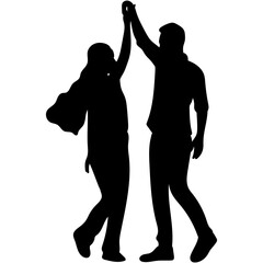 Romantic Couple Silhouette. Couple loving people silhouettes. Good use for symbol, logo, web icon, mascot, or any design you want.