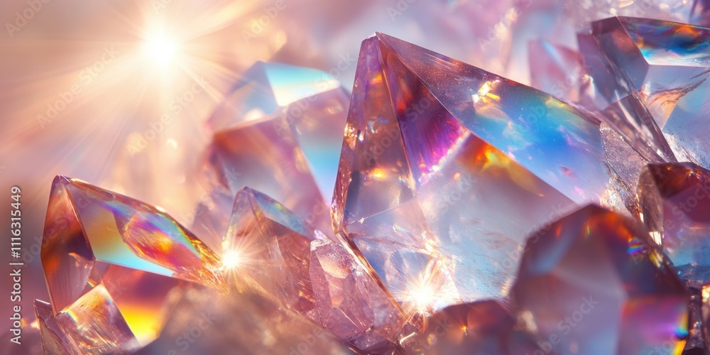 Aufkleber sparkling crystals catch sunlight in a mesmerizing display of color and light