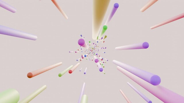 Colorful zoom effect, blue pink red green