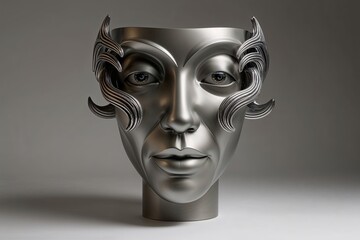 Dynamic Kinetic Facial Sculpture in Innovative 3D Design
