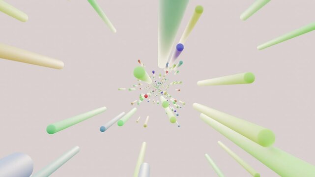 Colorful zoom effect, blue pink red green