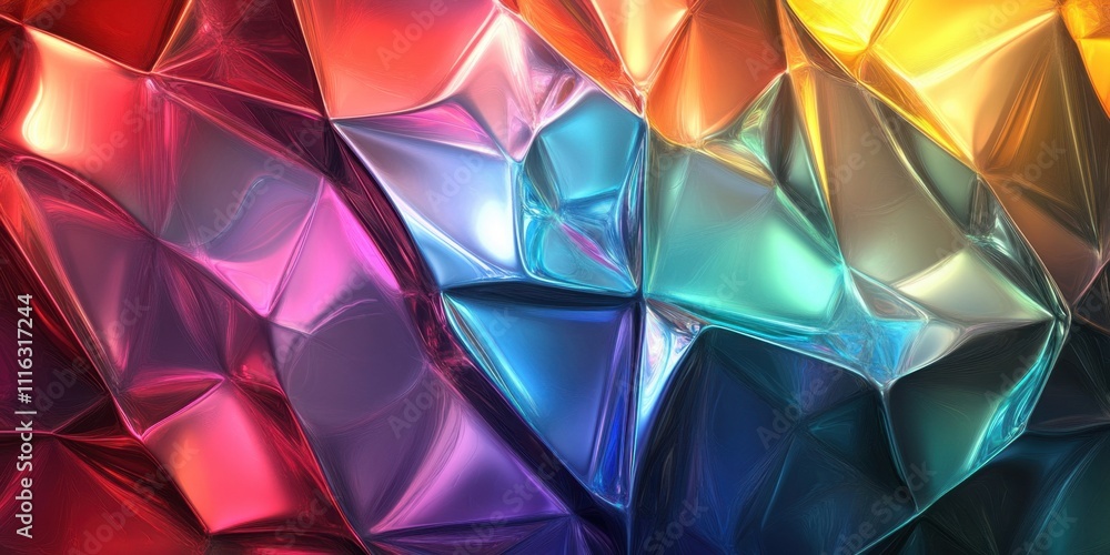 Aufkleber vibrant geometric patterns create a mesmerizing interplay of colors in a dynamic abstract compositio