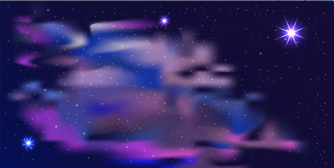 Abstract background "Nebula and stars". Vector illustration and raster drawing of the universe.