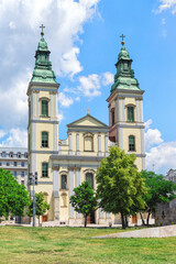 The Inner City Parish Church Exterior Building, Budapest, Hungary.