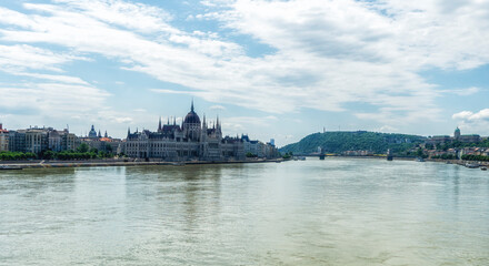 Fototapeta premium The Hungarian Parliament Building on the bank of the Danube in Budapest