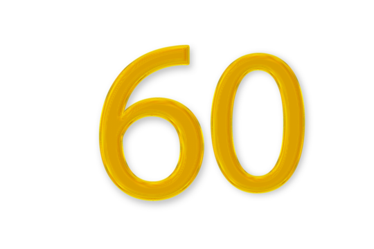 3d golden number 60 - Powered by Adobe
