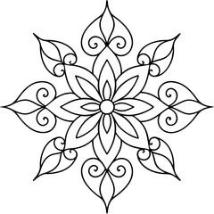  -a-clean-line-art-floral-design-featuring-symmetri. silhouette vector art illustration