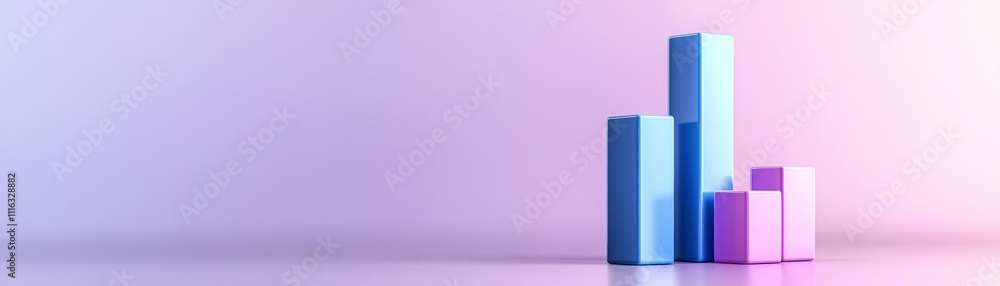 Poster a modern graphic representation of colorful bar charts against a gradient background, symbolizing da