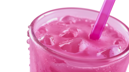 Refreshing Pink Drink with Ice: Sweet Fruity Cocktail, Pink Lemonade & Raspberry Soda for Summertime Hydration and Party Fun