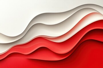 Red and white background with curved lines, clean design, professional presentation style, corporate branding colors, vector illustration