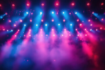 spotlight illuminating a vibrant karaoke stage, filled with glowing concert lights and a bokeh effect, encapsulating the electrifying energy of a nightlife event, ready for a dazzling performance