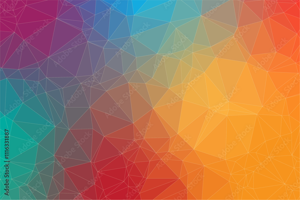 Poster abstract pastel colorful 2d polygonal background. minimalistic geometric triangle mosaic pattern. fi