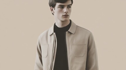 Fototapeta premium Man in Tan Jacket