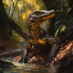 Obraz premium Reptile in a Tropical Jungle