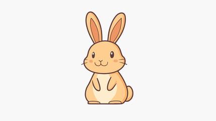 Obraz premium Outline Adorable Rabbit Cute Animal Character Vector