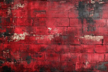 Obraz premium Red brick wall background, grungy texture, red bricks wallpaper