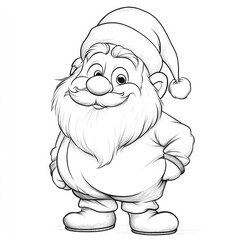 A cheerful cartoon Santa Claus character with a jolly smile, bushy beard, and classic Santa hat, exuding warmth and holiday spirit in a festive illustration.