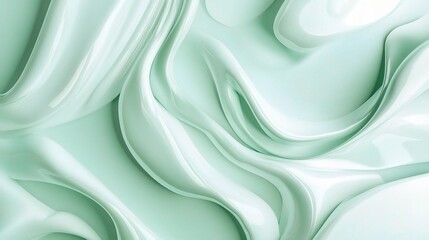 Obraz premium Soft Mint Green Abstract Background with Flowing Texture and Form