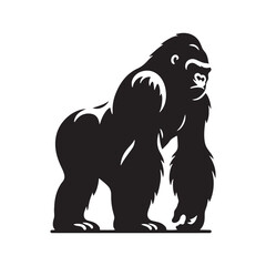 Obraz premium Creative gorilla silhouette for innovative artistic designs - Gorilla illustration - minimallest gorilla vector 