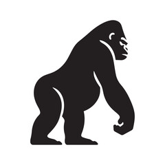 Unique gorilla silhouette for versatile design applications - Gorilla illustration - minimallest gorilla vector  © Vectorhub