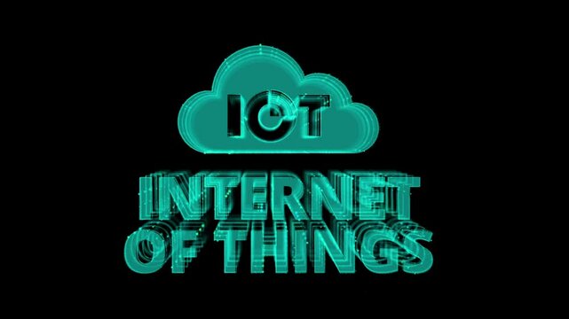 Digital Line Animation of IOT Internet of Things icon. Concept of Network Digital Data and Social Worldwide Connection Background. futuristic Industrial Revolution. artificial intelligence networking