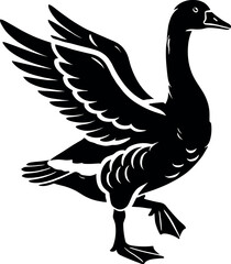 Fototapeta premium Goose Bird Silhouette - Black Vector Cricut Design for T-Shirt Printing